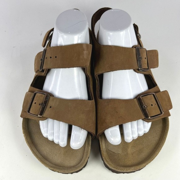 Birkenstock Milano Women's Slingbacks US 10 Brown Leather Birko-Flor Sandals - Picture 4 of 10